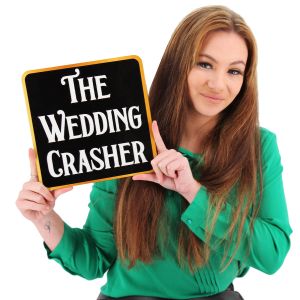 'The Wedding Crasher' Square UV Printed Word Board Photo Booth Sign Prop