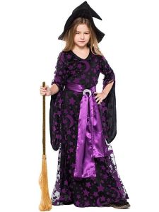 Magical Midnight Witch Kids Fancy Dress Halloween Costume - Kids UK Size 4-5 Years