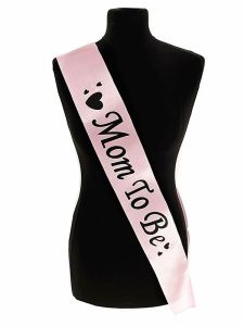 Pink With Black Heart ‘Mom To Be’ Sash