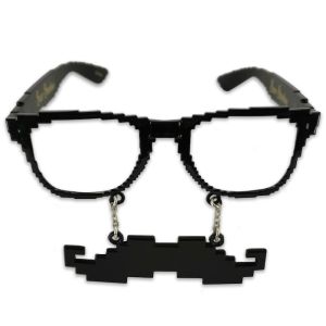 Sun-Staches Pixel Glasses With Pixel Moustache