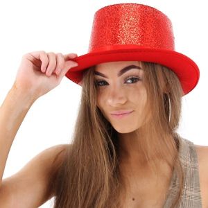 Red Glitzy Top Hat