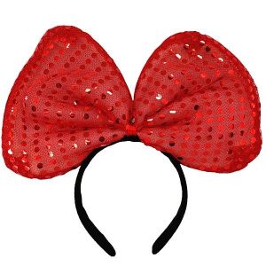 Large Red Sequin Bow Headband