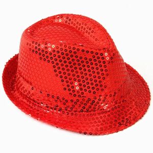 red sequin gangster hat
