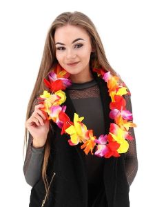 Rainbow Hawaiian Flowered Party Lei