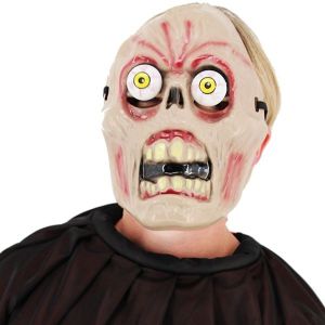 Rotten Terrified Skeleton with Popping Eyes Face Mask Halloween Fancy Dress Costume 
