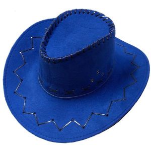 Royal Blue Suede Effect Western Cowboy Cowgirl Hat