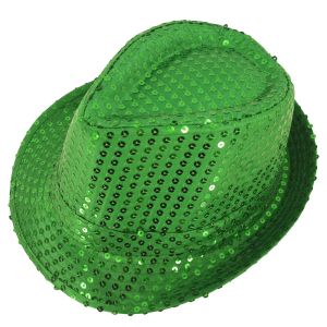 sequin green gangster hat 2