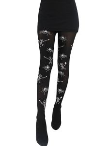 Adult Halloween Tights -  Skeleton and Spider Print