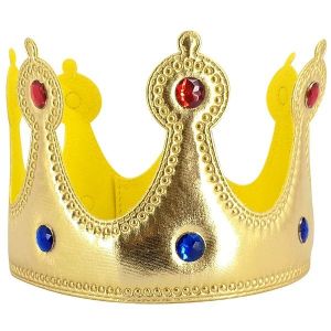 Soft Gold Royal Crown With Jewels 