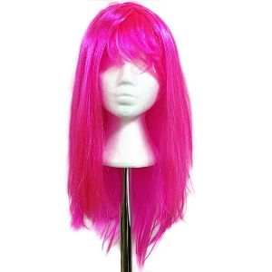 Glitzy Straight Wig Pink