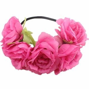 Stunning Rose Pink Garland Flower Headband 
