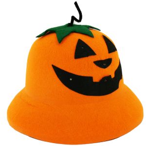LED Light Up Toothy Grin Pumpkin Halloween Hat 