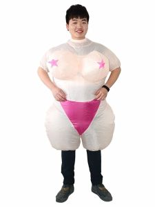 Topless Woman Bikini Body Inflatable Fancy Dress Fat Suit Costume