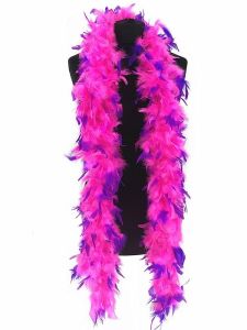 Luxury Pink Feather Boa with Purple Tips 80g -180cm