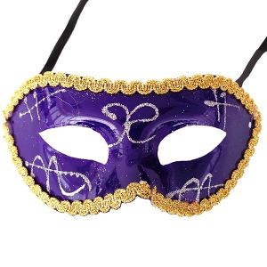 Shiny Venetian Purple Masquerade Mask 