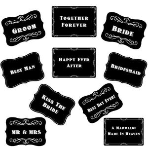 Vintage Style Wedding Word Board Multi Pack of 10
