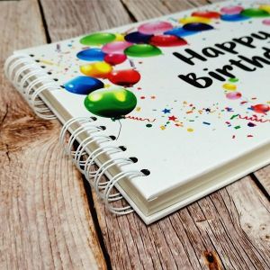 Good Size Colorful Balloons Happy Birthday Guestbook With Plain Pages 