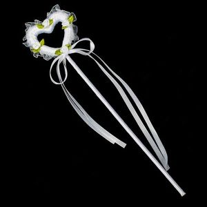 White Heart On A Stick Decoration With Roses