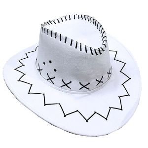 White Suede Effect Cowboy Hat 