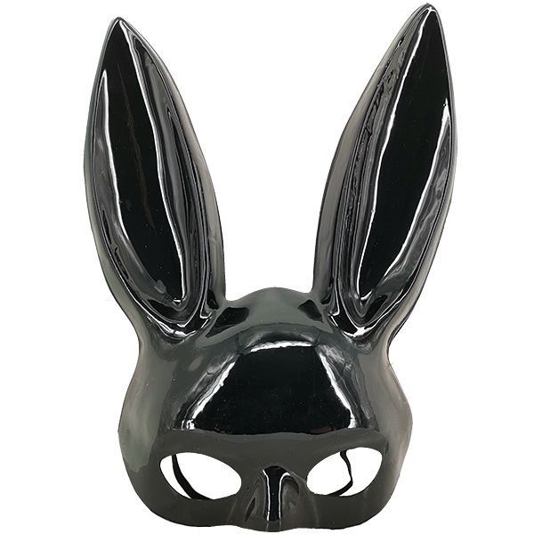 Black Bunny Girl Masquerade Mask with Bunny Ears