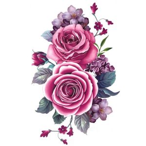 Pretty Pink Rose Medium Temporary Tattoo Body Art Transfer No. 153