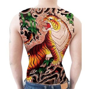 Fierce Tiger Full Back Temporary Tattoo Body Art Transfer No. 70
