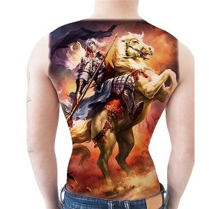 Knight on Horseback Full Back Temporary Tattoo Body Art Transfer No. 90