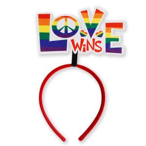 PridePop Rainbow Headband Fun LGBTQ Accessory for Pride Events -  Love Wins Statement
