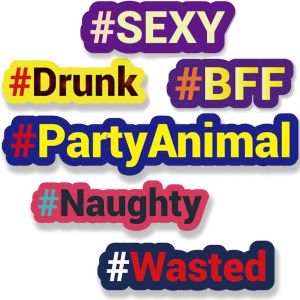 #PARTYPACK Trending Hashtag Oversized Multi-Pack Photo Booth PVC Word Board Signs