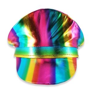 Captain Party Hats for Hen, Stag & Festival Fun - Rainbow Holographic Pride Edition