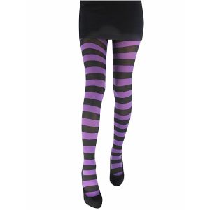 Adult Tights - Purple & Black Striped 