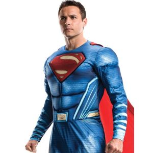 Adult Deluxe Superman DC Justice League Fancy Dress Costume Size XL