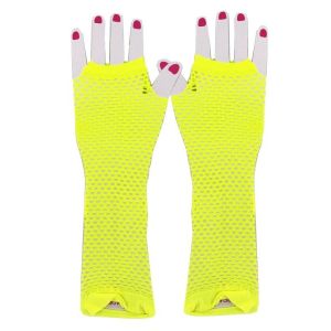 Adult Yellow Fish Net Long Gloves