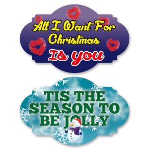 Tis The Season To Be Jolly & All I Want For Xmas Is You, Double-Sided Xmas Photo Booth Word Board Signs