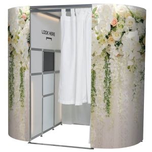 Beautiful Hanging Floral Arrangement Photo Booth Panels Skins