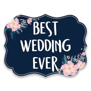 'Best Wedding Ever' Vintage UV Printed Word Board Photo Booth Sign Prop