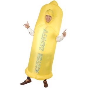 Big Yellow ‘Mister Safety’ Condom Inflatable Fancy Dress Costume