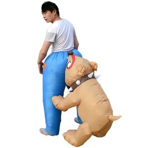 Bite you on the Bum Trousers Dog Bite Inflatable Fancy Dress Costume