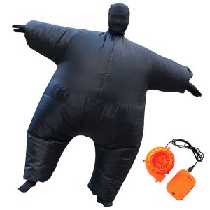 Black Super Sumo Jumbo Morf Inflatable Fancy Dress Costume