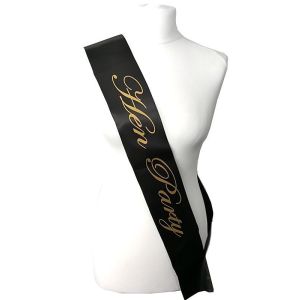 Black With Gold Writing ‘Hen Party’ Sash
