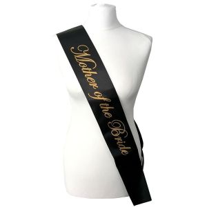 Black With Gold Writing ‘Mother Of The Bride’ Sash