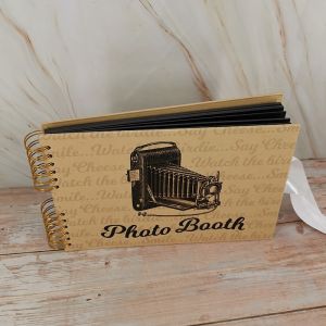 Good Size, Brown Photo Booth Style Guestbook with 6x4 Landscape Slip-in Pages 