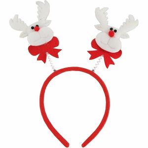 Budget Red Rudolph Christmas Head Bopper Headband