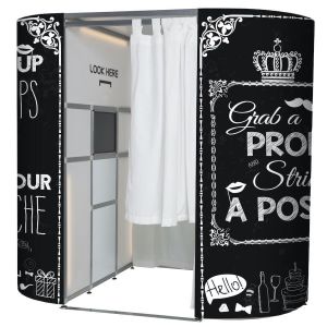 Black & White Chalkboard Effect Photo Booth Panel Skins