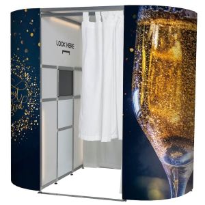 Champagne ‘Just Married’ Photo Booth Panels Skins