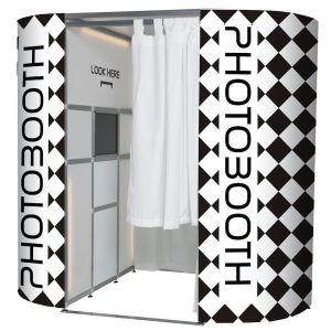 Black & White Checkerboard Photo Booth Panel Skins