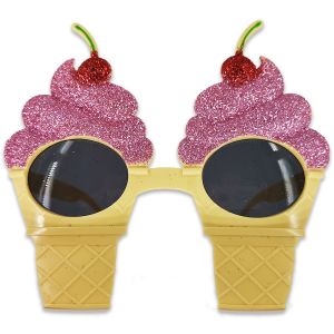Cherry Ice Cream Cone Novelty Sunglasses 