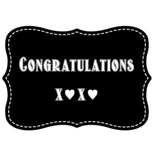 'Congratulations x❤x❤' Vintage Style Photo Booth Prop