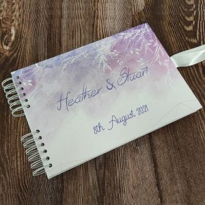 CUSTOM Purple Watercolour Foliage Guestbook with Different Page Style Options