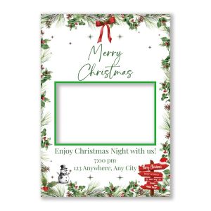 CUSTOM Xmas Green Holly Fir Tree Fully Printed Posing Frame - No. 035